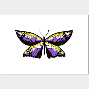 Fly With Pride: Nonbinary Flag Butterfly Posters and Art